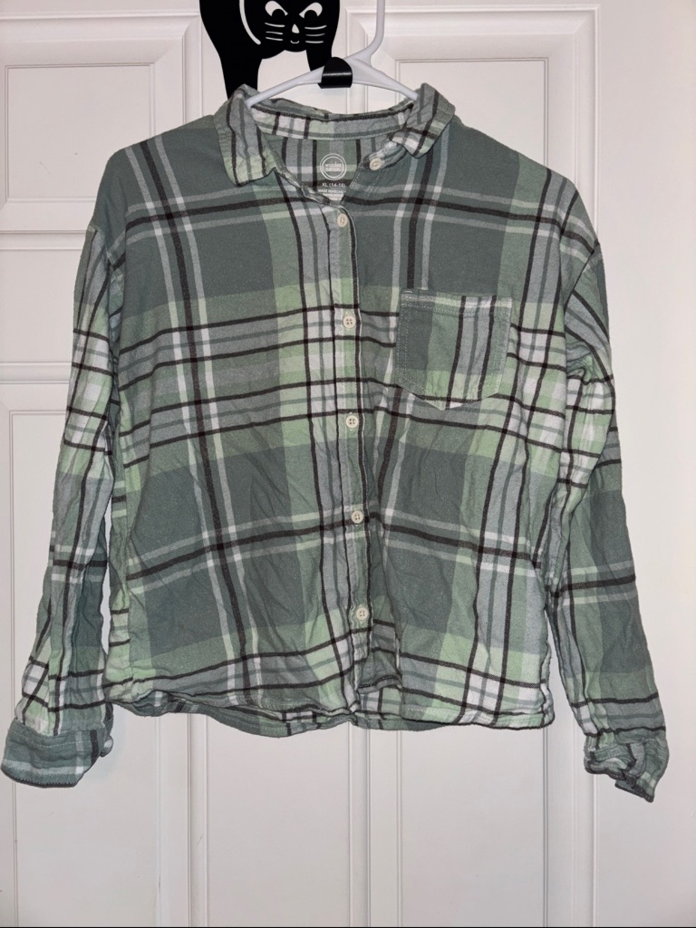 Green Plaid Button-Up Shirt